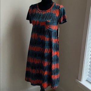 NWT Lularoe Carly Green black orange XXS dress